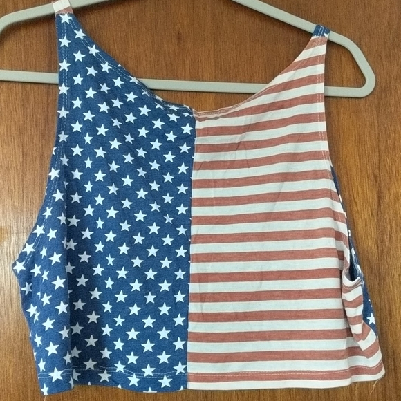 Stars & Stripes, red white and blue crop top - Picture 3 of 3